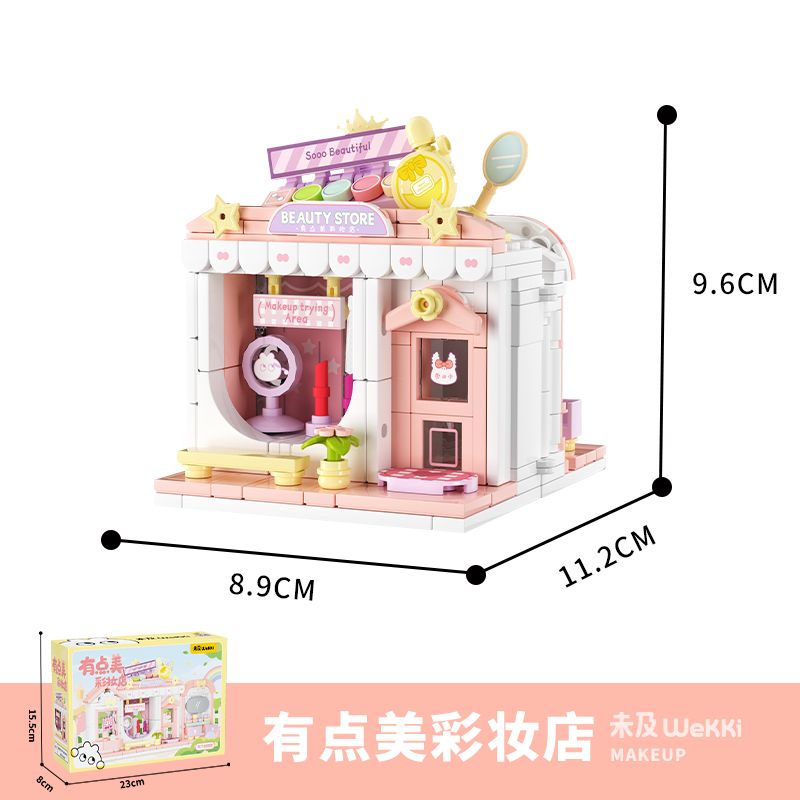 WEKKI 516615 CÓ MỘT CÔNG VIÊN SÁNG TẠO 3.0 CỬA HÀNG MỸ PHẨM LÀM ĐẸP NHỎ bộ đồ chơi xếp lắp ráp ghép mô hình MAKEUP SHOP 288 khối