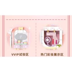 WEKKI 516615 CÓ MỘT CÔNG VIÊN SÁNG TẠO 3.0 CỬA HÀNG MỸ PHẨM LÀM ĐẸP NHỎ bộ đồ chơi xếp lắp ráp ghép mô hình MAKEUP SHOP 288 khối