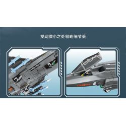 SEMBO 202244 MÁY BAY CHIẾN ĐẤU TRÊN TÀU SÂN J-35 bộ đồ chơi xếp lắp ráp ghép mô hình Military Army Quân Sự Bộ Đội 621 khối