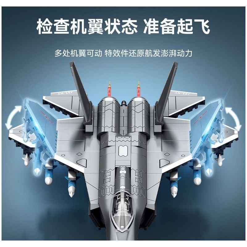SEMBO 202244 MÁY BAY CHIẾN ĐẤU TRÊN TÀU SÂN J-35 bộ đồ chơi xếp lắp ráp ghép mô hình Military Army Quân Sự Bộ Đội 621 khối