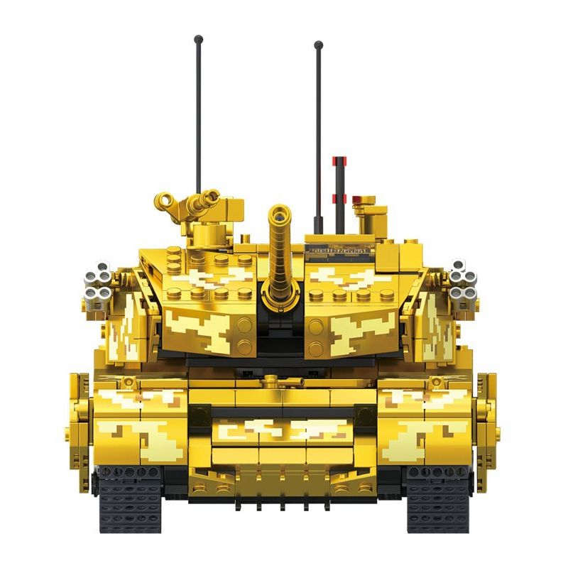 ZHEGAO GZ2008 2008 PHIÊN BẢN VÀNG TỐI THƯỢNG CỦA XE TĂNG 99A bộ đồ chơi xếp lắp ráp ghép mô hình Military Army Quân Sự Bộ Đội 1157 khối