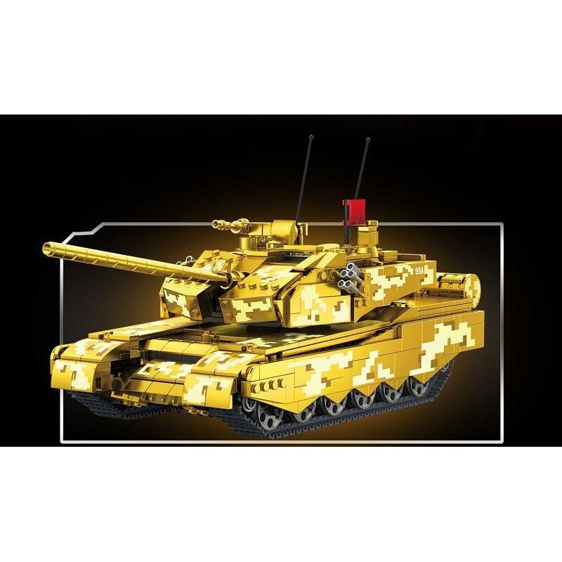 ZHEGAO GZ2008 2008 PHIÊN BẢN VÀNG TỐI THƯỢNG CỦA XE TĂNG 99A bộ đồ chơi xếp lắp ráp ghép mô hình Military Army Quân Sự Bộ Đội 1157 khối