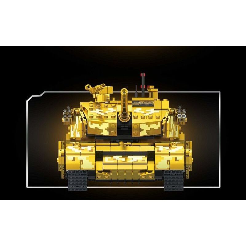 ZHEGAO GZ2008 2008 PHIÊN BẢN VÀNG TỐI THƯỢNG CỦA XE TĂNG 99A bộ đồ chơi xếp lắp ráp ghép mô hình Military Army Quân Sự Bộ Đội 1157 khối