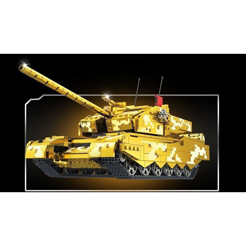 ZHEGAO GZ2008 2008 PHIÊN BẢN VÀNG TỐI THƯỢNG CỦA XE TĂNG 99A bộ đồ chơi xếp lắp ráp ghép mô hình Military Army Quân Sự Bộ Đội 1157 khối