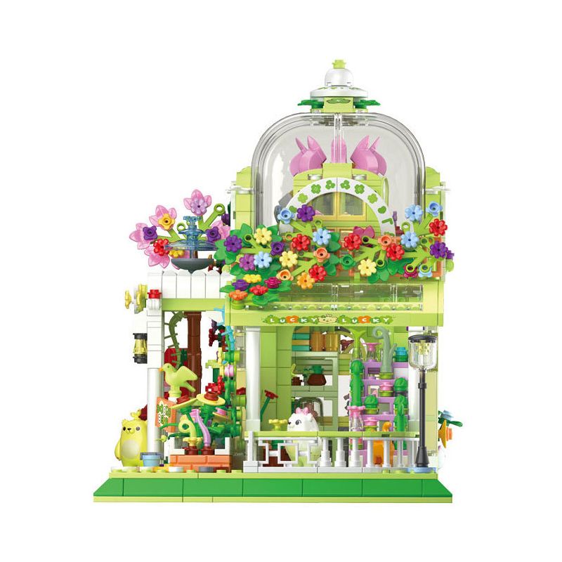 ZHEGAO 612002 VƯỜN BÁCH THẢO SUNSHINE bộ đồ chơi xếp lắp ráp ghép mô hình Creator SUNSHINE BOTANICAL GARDEN Sáng Tạo 1490 khối