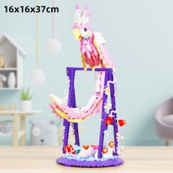 DK 6014 VẸT NHÀO LỘN MÀU HỒNG bộ đồ chơi xếp lắp ráp ghép mô hình PARROT FLOWER FRAME 630 khối