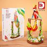 DK 6015 VẸT NHÀO LỘN MÀU ĐỎ bộ đồ chơi xếp lắp ráp ghép mô hình PARROT FLOWER FRAME 636 khối