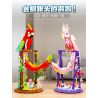 DK 6015 VẸT NHÀO LỘN MÀU ĐỎ bộ đồ chơi xếp lắp ráp ghép mô hình PARROT FLOWER FRAME 636 khối