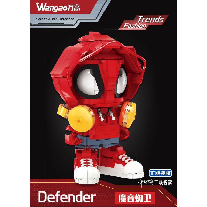 WANGAO 488001 BẢO VỆ NHỆN ÂM THANH MA THUẬT bộ đồ chơi xếp lắp ráp ghép mô hình DEFENDER