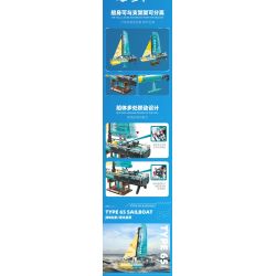 JIESTAR 58123 THUYỀN BUỒM ĐẠI DƯƠNG 65 bộ đồ chơi xếp lắp ráp ghép mô hình Technic OCEAN GOING TYPE 65 SAILBOAT Kỹ Thuật Công Nghệ Cao Mô Hình Phương Tiện 675 khối