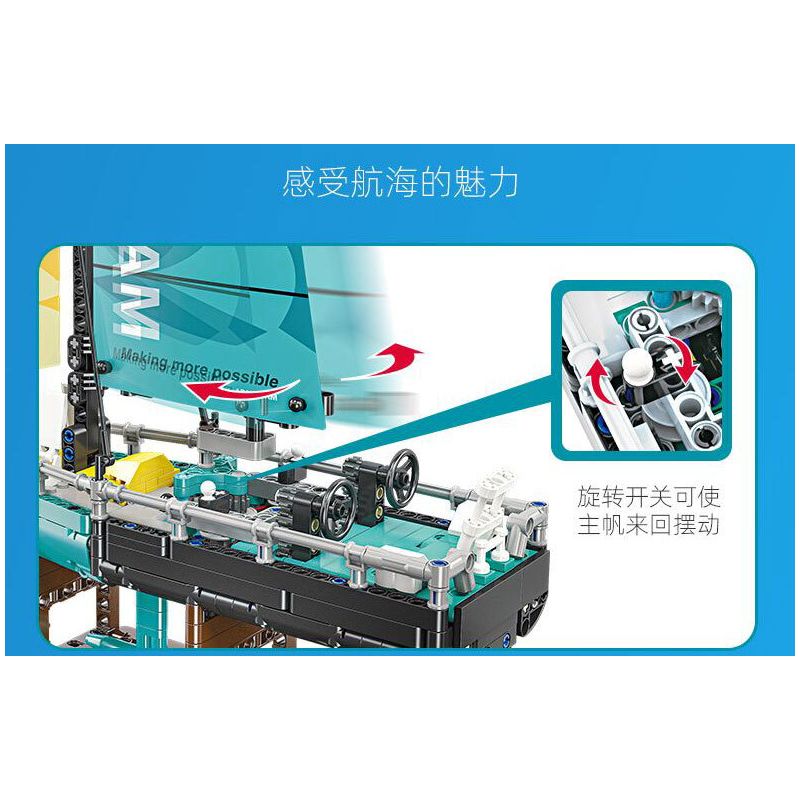 JIESTAR 58123 THUYỀN BUỒM ĐẠI DƯƠNG 65 bộ đồ chơi xếp lắp ráp ghép mô hình Technic OCEAN GOING TYPE 65 SAILBOAT Kỹ Thuật Công Nghệ Cao Mô Hình Phương Tiện 675 khối