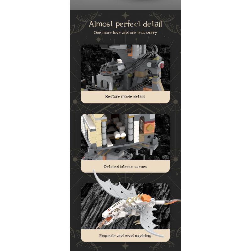 SMALL ANGLE JD026 NGÂN HÀNG PHÙ THỦY MINI GRINGOTTS bộ đồ chơi xếp lắp ráp ghép mô hình Harry Potter ACADEMY MAGIC GHOST CASTLE Chú Bé Phù Thủy 1056 khối