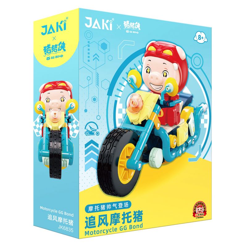 JAKI JK6835 6835 ĐỘI XE DỄ THƯƠNG PIGMAN ĐUỔI MÁY LỢN bộ đồ chơi xếp lắp ráp ghép mô hình Movie & Game MOTORCYCLE GG BOND Phim Và Trò Chơi