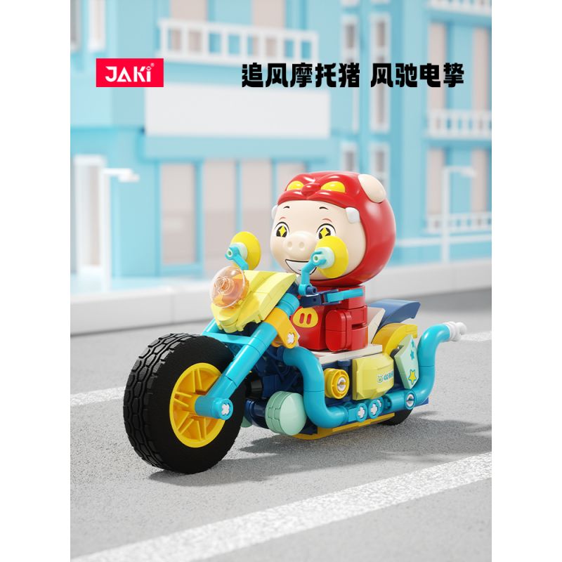 JAKI JK6835 6835 ĐỘI XE DỄ THƯƠNG PIGMAN ĐUỔI MÁY LỢN bộ đồ chơi xếp lắp ráp ghép mô hình Movie & Game MOTORCYCLE GG BOND Phim Và Trò Chơi