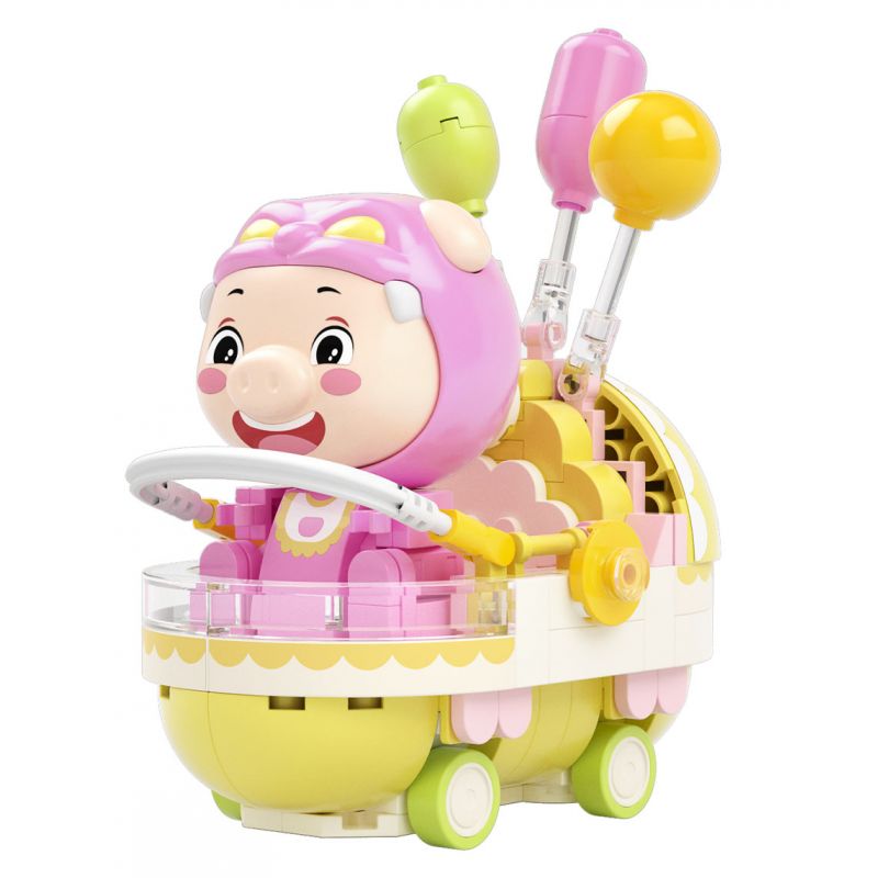 JAKI JK6836 6836 non Lego PIG MAN CUTE CAR TEAM CHÚ HEO CON ĐÁNG YÊU ĐI DẠO bộ đồ chơi xếp lắp ráp ghép mô hình Movie & Game STROLLER GG BOND Phim Và Trò Chơi