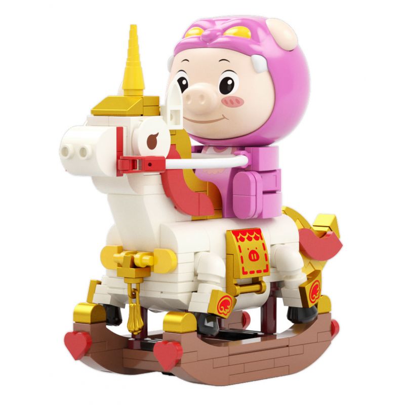 JAKI JK6838 6838 non Lego ĐỘI XE DỄ THƯƠNG PIG MAN CHÚ NGỰA BẬP BÊNH bộ đồ chơi xếp lắp ráp ghép mô hình Movie & Game ROCKING HORSE GG BOND Phim Và Trò Chơi