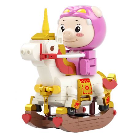 JAKI JK6838 6838 ĐỘI XE DỄ THƯƠNG PIG MAN CHÚ NGỰA BẬP BÊNH bộ đồ chơi xếp lắp ráp ghép mô hình Movie & Game ROCKING HORSE GG BOND Phim Và Trò Chơi