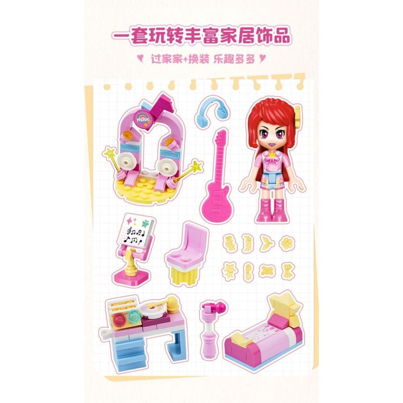 QMAN ENLIGHTEN KEEPPLEY 31019-2 PHÒNG NGƯỜI YÊU MEIMEI bộ đồ chơi xếp lắp ráp ghép mô hình Girl CHERRY Con Gái