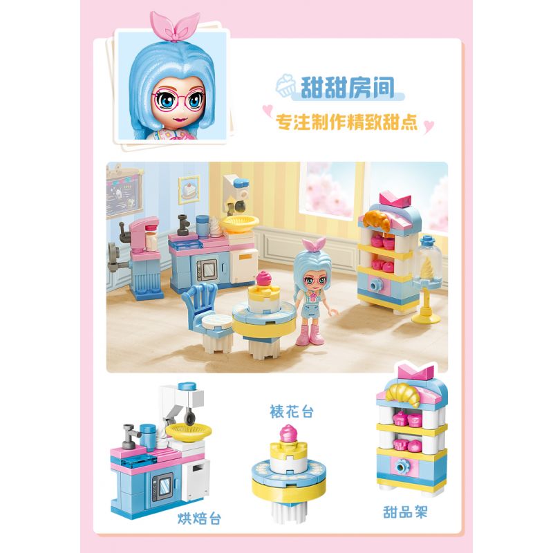QMAN ENLIGHTEN KEEPPLEY 31019-2 PHÒNG NGƯỜI YÊU MEIMEI bộ đồ chơi xếp lắp ráp ghép mô hình Girl CHERRY Con Gái