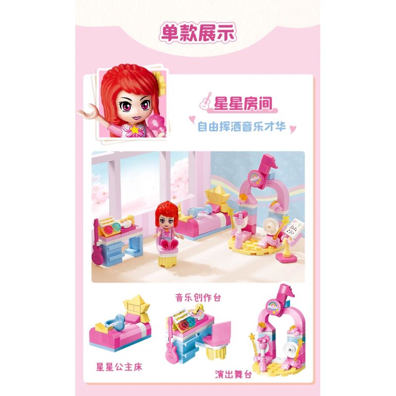 QMAN ENLIGHTEN KEEPPLEY 31019-3 CĂN PHÒNG NGỌT NGÀO bộ đồ chơi xếp lắp ráp ghép mô hình Girl CHERRY Con Gái