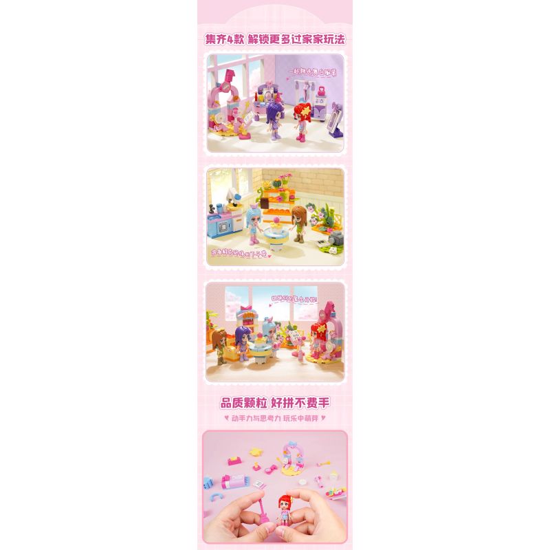 QMAN ENLIGHTEN KEEPPLEY 31019-4 PHÒNG NGƯỜI YÊU HOA bộ đồ chơi xếp lắp ráp ghép mô hình Girl CHERRY Con Gái