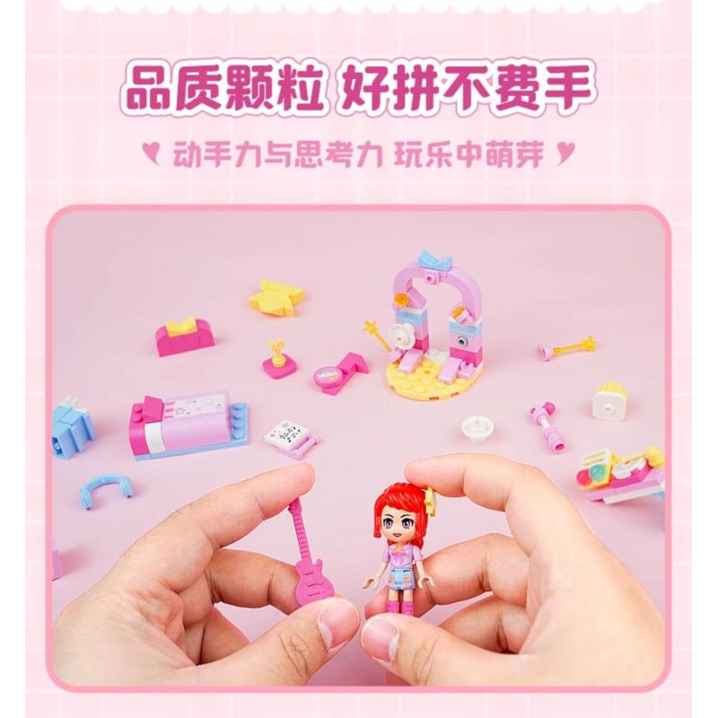 QMAN ENLIGHTEN KEEPPLEY 31019-4 PHÒNG NGƯỜI YÊU HOA bộ đồ chơi xếp lắp ráp ghép mô hình Girl CHERRY Con Gái