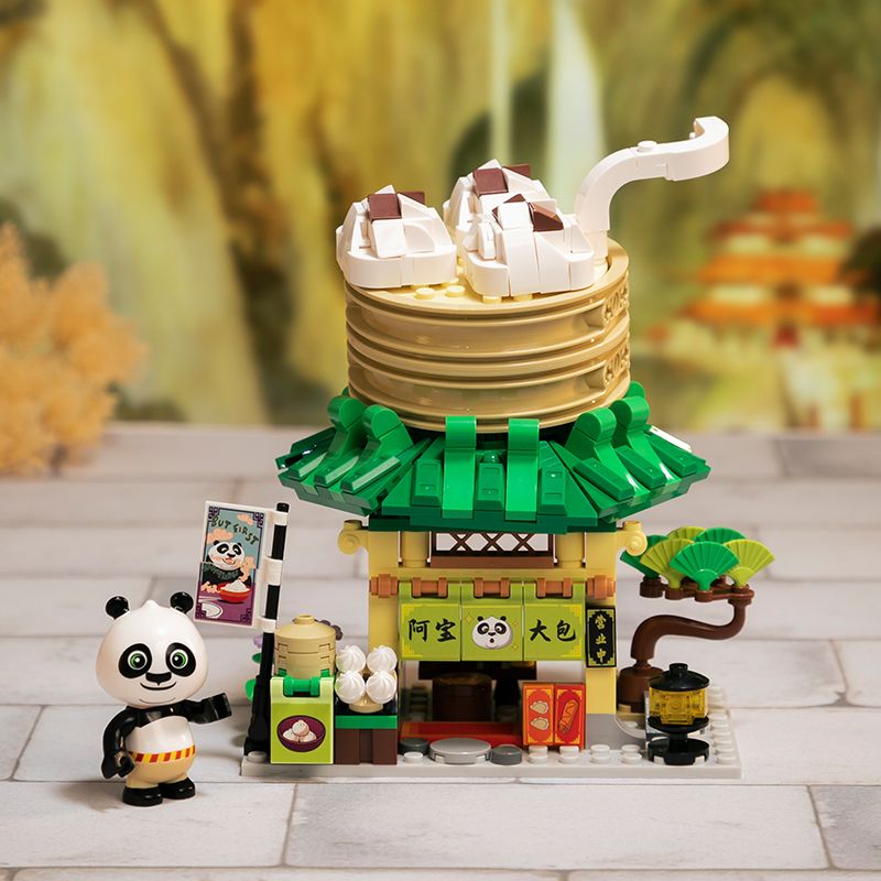 PANTASY 86505 non Lego CẢNH PHỐ NHỎ KUNG FU PANDA CỬA HÀNG ABAO bộ đồ chơi xếp lắp ráp ghép mô hình Movie & Game Phim Và Trò Chơi 300 khối