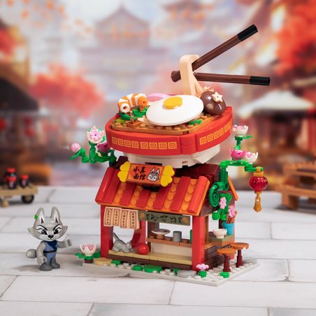 PANTASY 86506 CẢNH PHỐ NHỎ KUNG FU PANDA CỬA HÀNG MÌ XIAO ZHEN bộ đồ chơi xếp lắp ráp ghép mô hình Movie & Game Phim Và Trò Chơi 300 khối