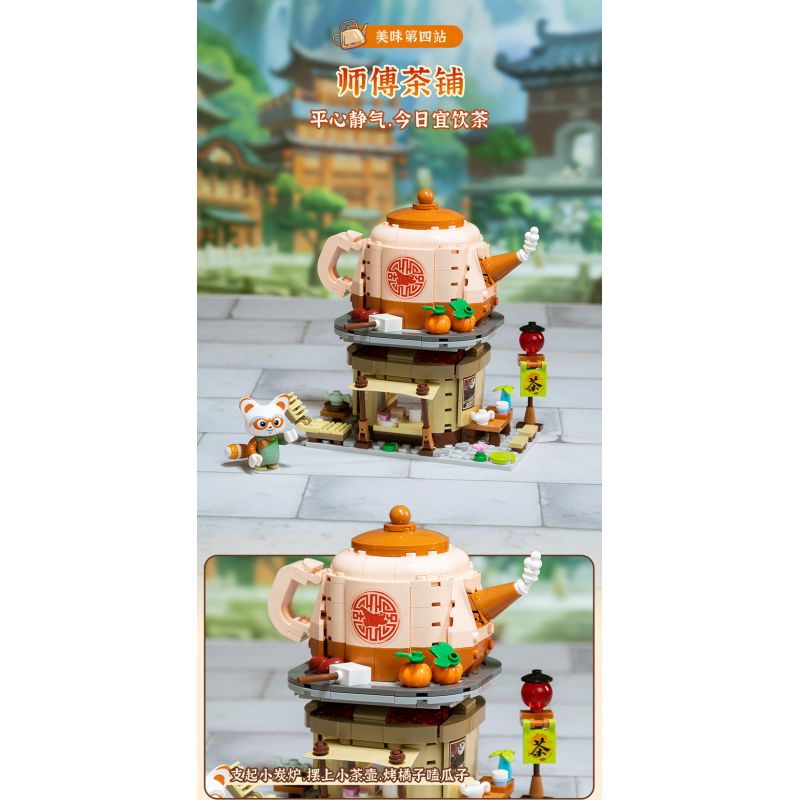 PANTASY 86507 CẢNH PHỐ NHỎ KUNG FU PANDA QUÁN TRÀ SHIFU bộ đồ chơi xếp lắp ráp ghép mô hình Movie & Game Phim Và Trò Chơi 300 khối