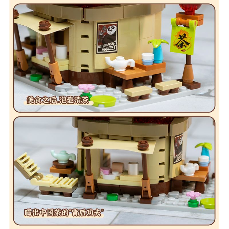PANTASY 86507 CẢNH PHỐ NHỎ KUNG FU PANDA QUÁN TRÀ SHIFU bộ đồ chơi xếp lắp ráp ghép mô hình Movie & Game Phim Và Trò Chơi 300 khối