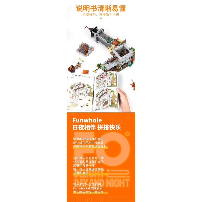 LUMIBRICKS FUNWHOLE F9027 9027 THÁP CANH THỜI TRUNG CỔ bộ đồ chơi xếp lắp ráp ghép mô hình Medieval Castle MEDIEVAL WATCHTOWER Chiến Tranh Trung Cổ 1625 khối