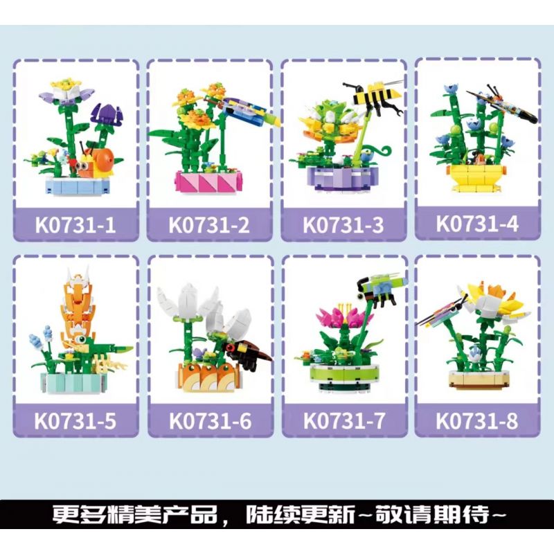 MINGDI LEIBAO K0731 0731 LIÊN MINH THỰC VẬT 8 MÔ HÌNH bộ đồ chơi xếp lắp ráp ghép mô hình Creator Sáng Tạo