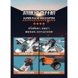 JAKI JK8561 8561 CHIẾN TRƯỜNG MÁY BAY TRỰC THĂNG HYPER PULSE bộ đồ chơi xếp lắp ráp ghép mô hình Military Army SUPER PULSE HELICOPTER Quân Sự Bộ Đội