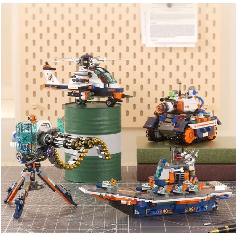 JAKI JK8561 8561 CHIẾN TRƯỜNG MÁY BAY TRỰC THĂNG HYPER PULSE bộ đồ chơi xếp lắp ráp ghép mô hình Military Army SUPER PULSE HELICOPTER Quân Sự Bộ Đội