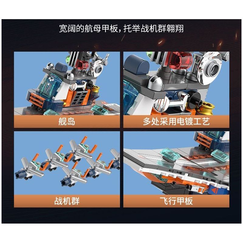 JAKI JK8562 8562 CHIẾN TRƯỜNG SIÊU TÀU SÂN BAY HẠT NHÂN bộ đồ chơi xếp lắp ráp ghép mô hình Military Army HYPER NUCLEAR AIRCRAFT CARRIER Quân Sự Bộ Đội