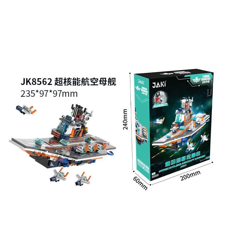 JAKI JK8562 8562 CHIẾN TRƯỜNG SIÊU TÀU SÂN BAY HẠT NHÂN bộ đồ chơi xếp lắp ráp ghép mô hình Military Army HYPER NUCLEAR AIRCRAFT CARRIER Quân Sự Bộ Đội
