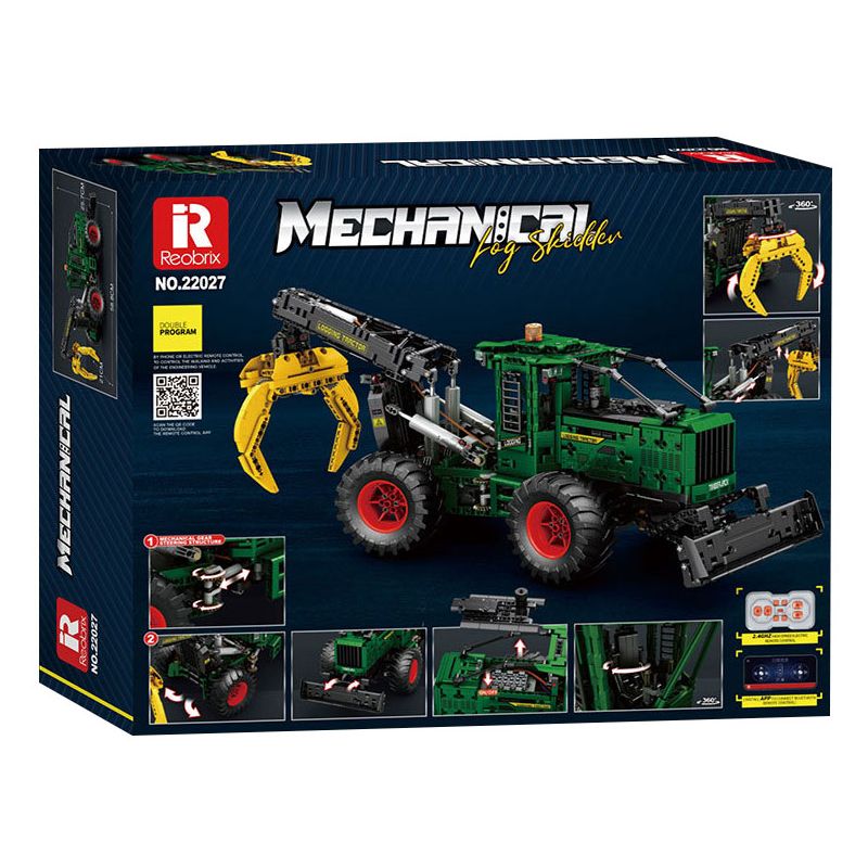 REOBRIX 22027 MÁY KÉO TRƯỢT bộ đồ chơi xếp lắp ráp ghép mô hình Technic LOG SKIDDER Kỹ Thuật Công Nghệ Cao Mô Hình Phương Tiện 1741 khối