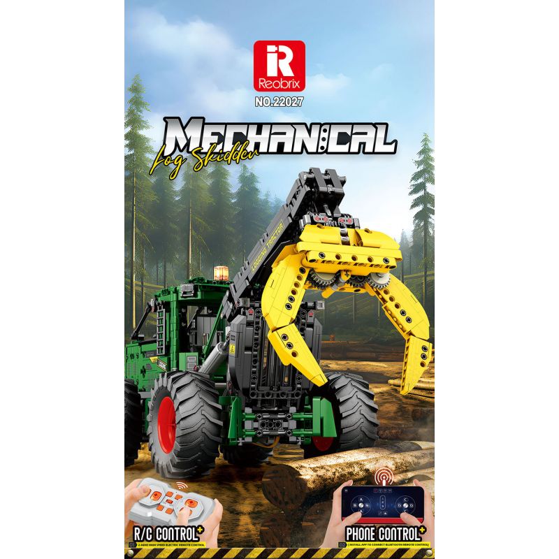 REOBRIX 22027 MÁY KÉO TRƯỢT bộ đồ chơi xếp lắp ráp ghép mô hình Technic LOG SKIDDER Kỹ Thuật Công Nghệ Cao Mô Hình Phương Tiện 1741 khối