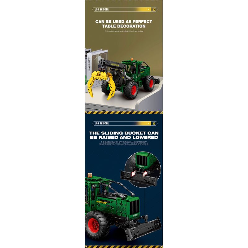 REOBRIX 22027 MÁY KÉO TRƯỢT bộ đồ chơi xếp lắp ráp ghép mô hình Technic LOG SKIDDER Kỹ Thuật Công Nghệ Cao Mô Hình Phương Tiện 1741 khối