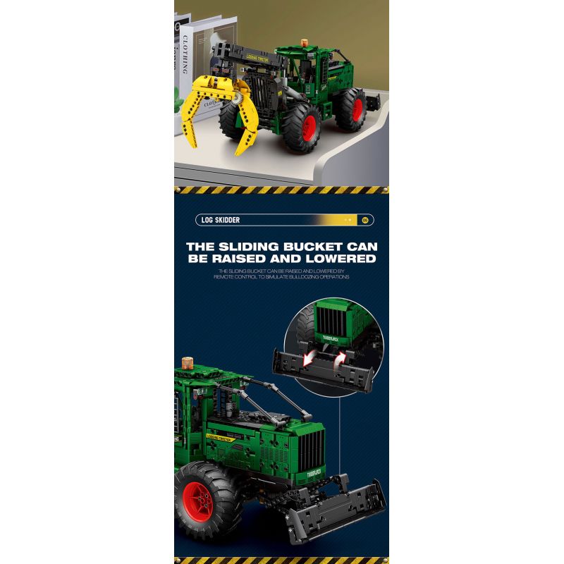 REOBRIX 22027 MÁY KÉO TRƯỢT bộ đồ chơi xếp lắp ráp ghép mô hình Technic LOG SKIDDER Kỹ Thuật Công Nghệ Cao Mô Hình Phương Tiện 1741 khối