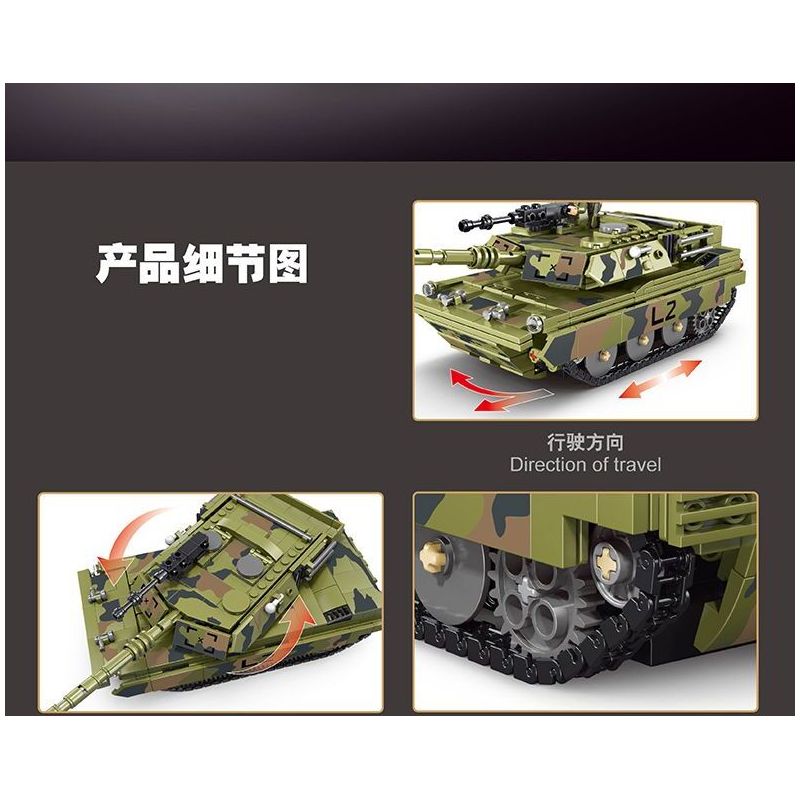 TYGOLL T4034 4034 XE TĂNG ĐIỀU KHIỂN TỪ XA M1A2 bộ đồ chơi xếp lắp ráp ghép mô hình Military Army Quân Sự Bộ Đội 676 khối