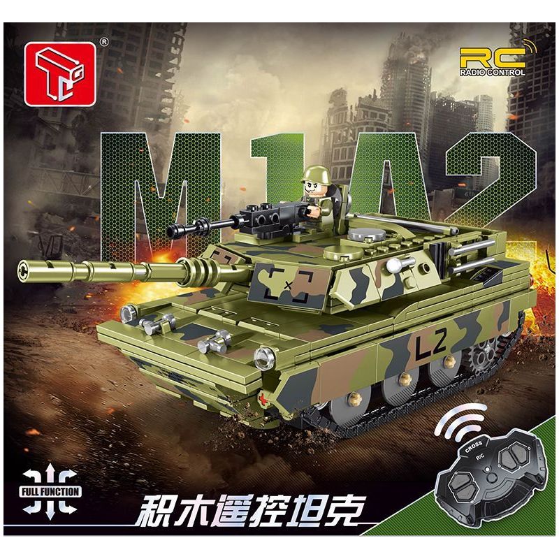 TYGOLL T4034 4034 XE TĂNG ĐIỀU KHIỂN TỪ XA M1A2 bộ đồ chơi xếp lắp ráp ghép mô hình Military Army Quân Sự Bộ Đội 676 khối
