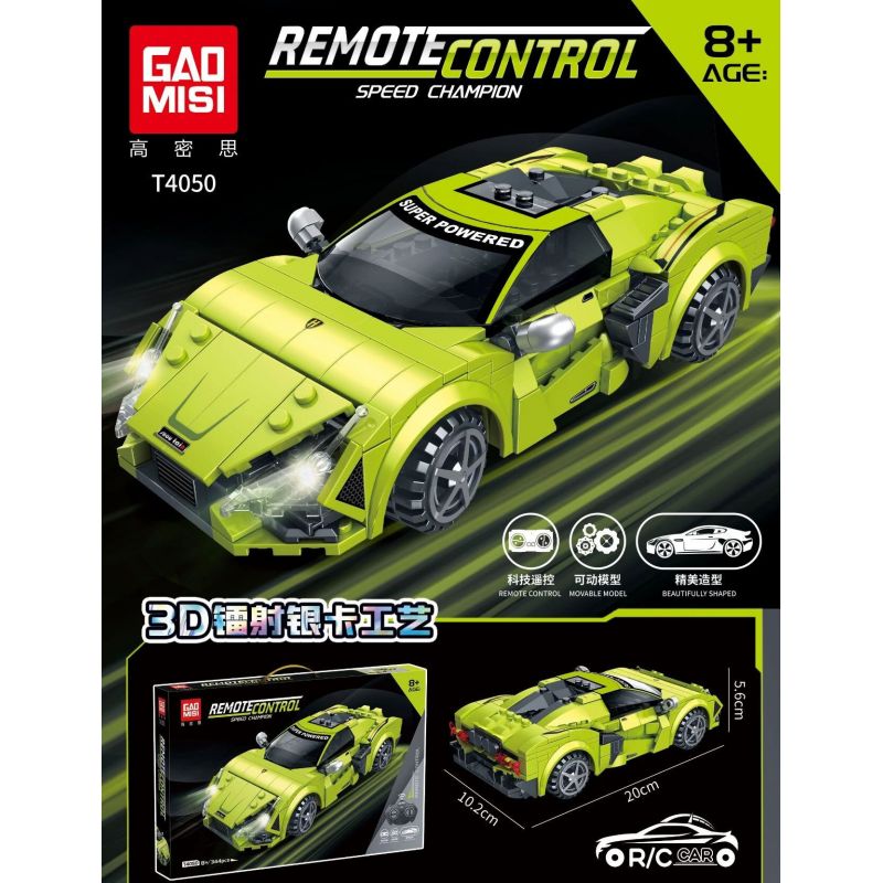 GAOMISI T4050 4050 LAMBORGHINI bộ đồ chơi xếp lắp ráp ghép mô hình Racers Đua Tốc Độ 344 khối