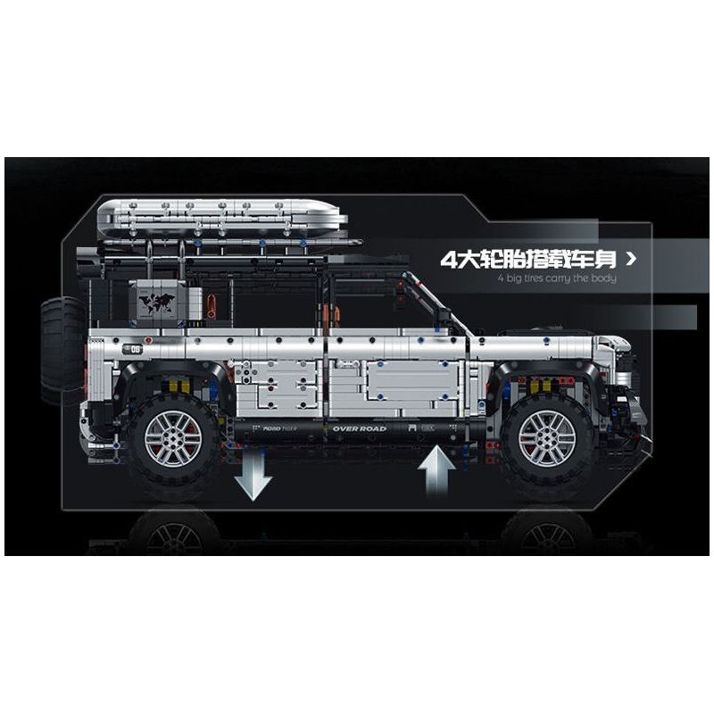 GULY 10620 LAND ROVER DEFENDER 110 XE ĐỊA HÌNH 1:8 tỷ lệ 1:8 bộ đồ chơi xếp lắp ráp ghép mô hình Technic WEISHI-110 OFF-ROAD Kỹ Thuật Công Nghệ Cao Mô Hình Phương Tiện 5268 khối