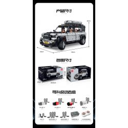 GULY 10620 LAND ROVER DEFENDER 110 XE ĐỊA HÌNH 1:8 tỷ lệ 1:8 bộ đồ chơi xếp lắp ráp ghép mô hình Technic WEISHI-110 OFF-ROAD Kỹ Thuật Công Nghệ Cao Mô Hình Phương Tiện 5268 khối