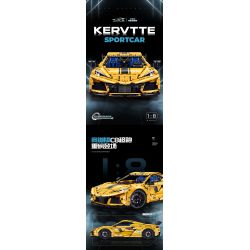 GULY 10622 TÀU HỘ TỐNG 1:8 tỷ lệ 1:8 bộ đồ chơi xếp lắp ráp ghép mô hình Technic KERVTTE SPORTCAR Kỹ Thuật Công Nghệ Cao Mô Hình Phương Tiện 3788 khối