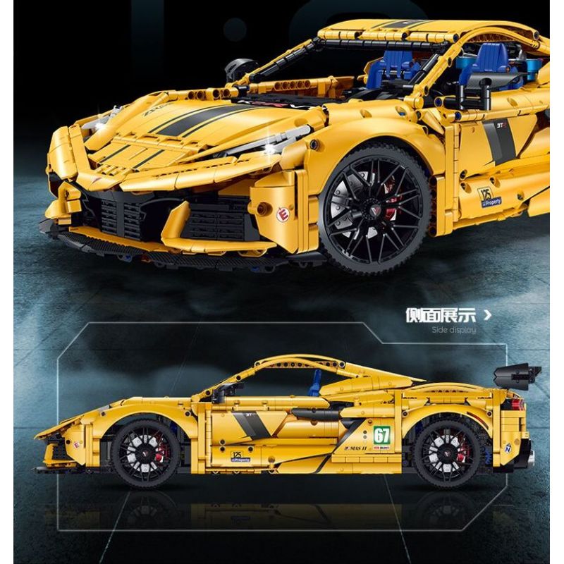 GULY 10622 TÀU HỘ TỐNG 1:8 tỷ lệ 1:8 bộ đồ chơi xếp lắp ráp ghép mô hình Technic KERVTTE SPORTCAR Kỹ Thuật Công Nghệ Cao Mô Hình Phương Tiện 3788 khối