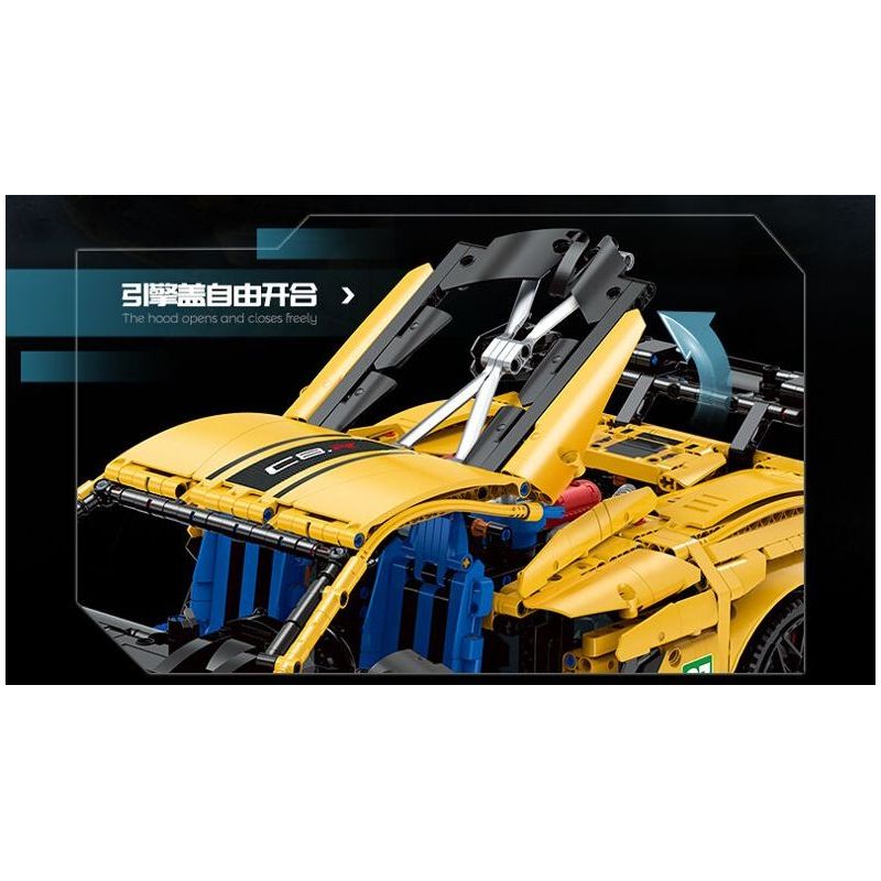 GULY 10622 TÀU HỘ TỐNG 1:8 tỷ lệ 1:8 bộ đồ chơi xếp lắp ráp ghép mô hình Technic KERVTTE SPORTCAR Kỹ Thuật Công Nghệ Cao Mô Hình Phương Tiện 3788 khối