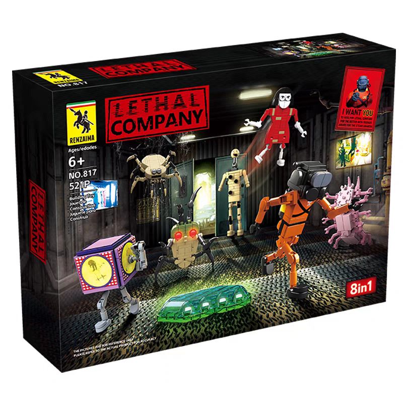 RENZAIMA 817 non Lego CÔNG TY CHẾT NGƯỜI bộ đồ chơi xếp lắp ráp ghép mô hình Miscellaneous LETHAL COMPANY Lung Tung 521 khối