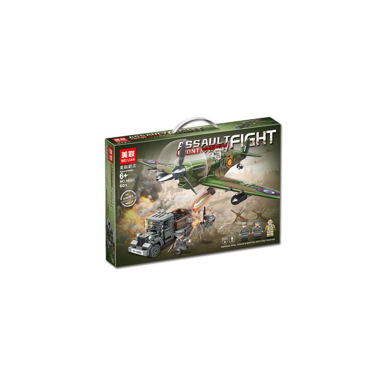 AMERICAN LEAGUE 98302 non Lego XE TẢI OPEL CỦA ĐỨC TIÊM KÍCH SPITFIRE ANH bộ đồ chơi xếp lắp ráp ghép mô hình Military Army Quân Sự Bộ Đội